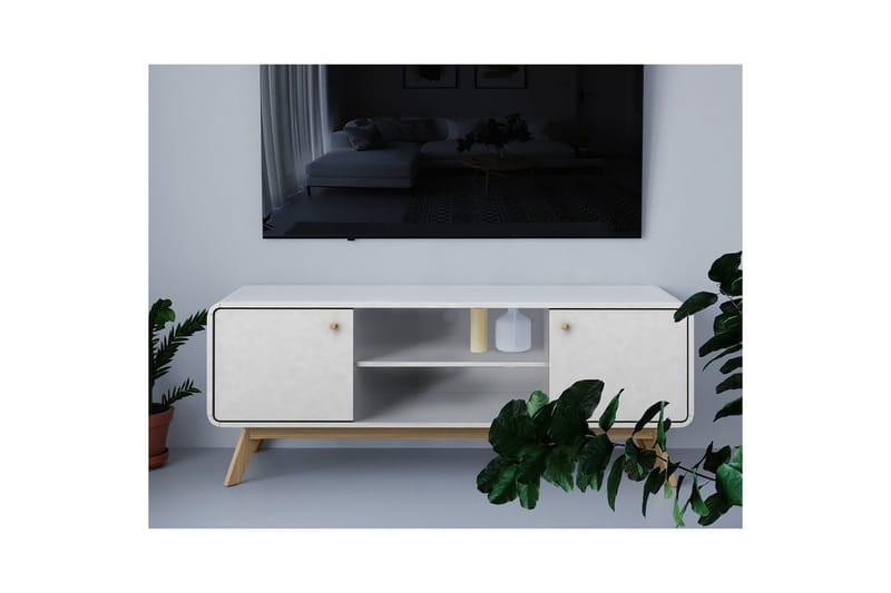 Lavskab Cassie 140x39x53 cm, Hvid/Hvid - 140x39x53 cm, Hvid/Hvid - Møbler - TV borde & mediemøbler - TV-borde