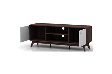 Lavskab Cassie 140x39x53 cm, Valnød/Hvid - 140x39x53 cm, Valnød/Hvid - Møbler - TV borde & mediemøbler - TV-borde