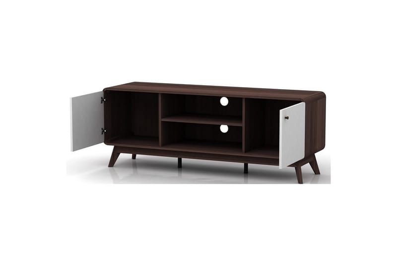 Lavskab Cassie 140x39x53 cm, Valnød/Hvid - 140x39x53 cm, Valnød/Hvid - Møbler - TV borde & mediemøbler - TV-borde