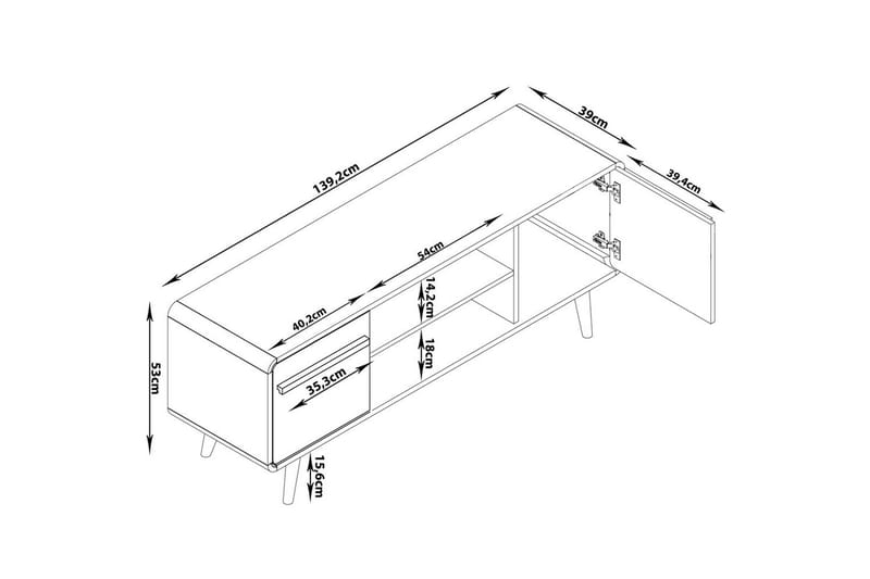 Lavskab Chantal Grå - Grå - Møbler - TV borde & mediemøbler - TV-borde