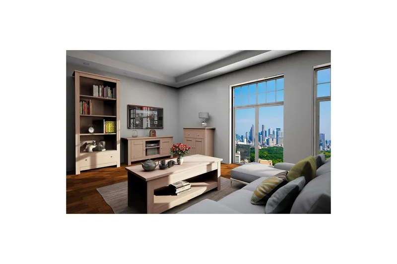 Lavskab Emerald 120x39x58 cm, Natur - 120x39x58 cm, Natur - Møbler - TV borde & mediemøbler - TV-borde