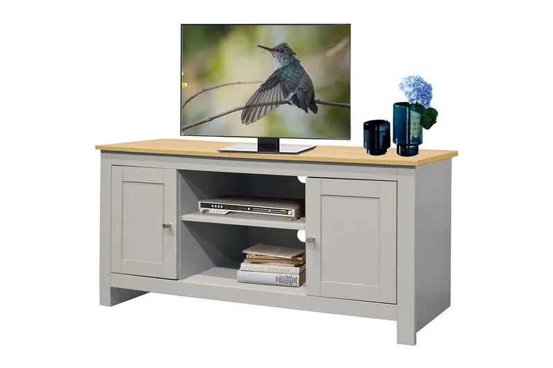 Lavskab Emerald 120x39x58 cm, Natur/Grå - 120x39x58 cm, Natur/Grå - Møbler - TV borde & mediemøbler - TV-borde