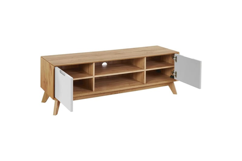 Lavskab Ezra Wotan Eg/Hvid - Wotan Eg/Hvid - Møbler - TV borde & mediemøbler - TV-borde