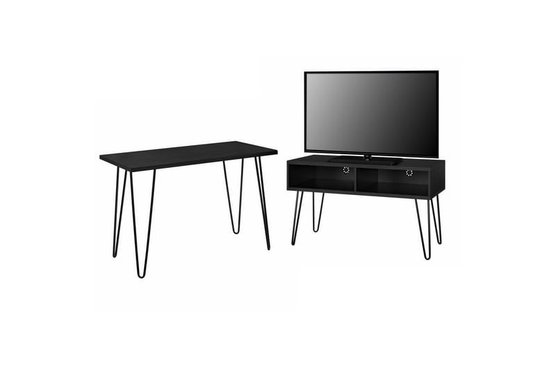 Lavskab Owen Sort/Eg - Sort/Eg - Møbler - TV borde & mediemøbler - TV-borde