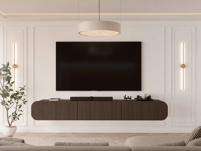 Lerva TV-bænk 239 cm - Brun - Møbler - TV borde & mediemøbler - TV-borde