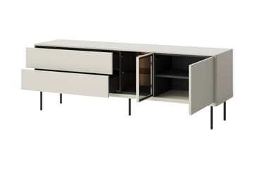 Levisa Gulvstående TV-bænk 161 cm med Opbevaring i Malet Træ - Beige - Møbler - TV borde & mediemøbler - TV-borde