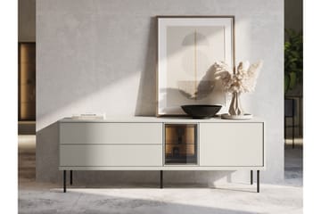 Levisa Gulvstående TV-bænk 161 cm med Opbevaring i Malet Træ - Beige - Møbler - TV borde & mediemøbler - TV-borde
