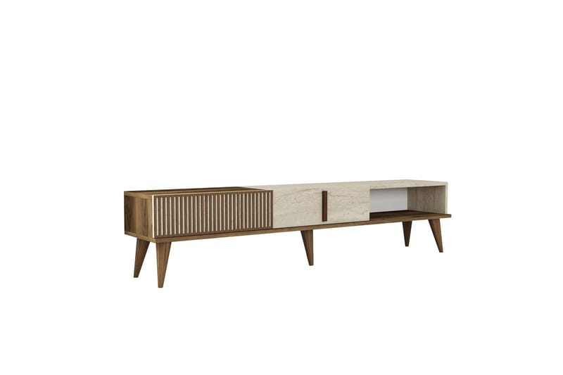 Lissione Tv-bænk 180 cm, Valnød/Beige
