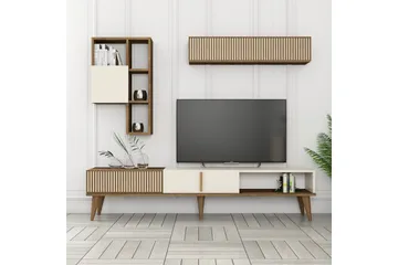 Lissione Tv-bænk 180 cm - Valnød/Creme - Møbler - TV borde & mediemøbler - TV-borde