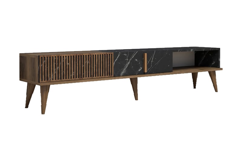 Lissione TV-bord 180 cm - Mørkebrun/Sort - TV-borde