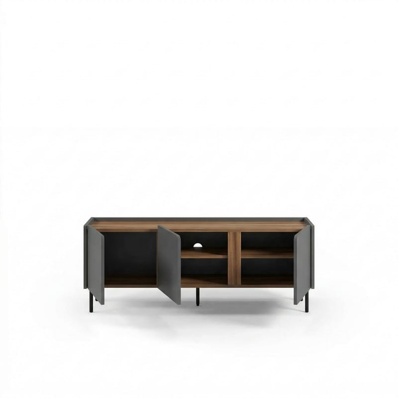 Lomar TV-bænk 140x53,9x35,5 cm - Antracit/Naturlig eg/Sort - Møbler - TV borde & mediemøbler - TV-borde