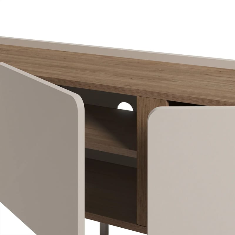 Lomar TV-bænk 140x53,9x35,5 cm - Sandstone og naturlig eg - Møbler - TV borde & mediemøbler - TV-borde