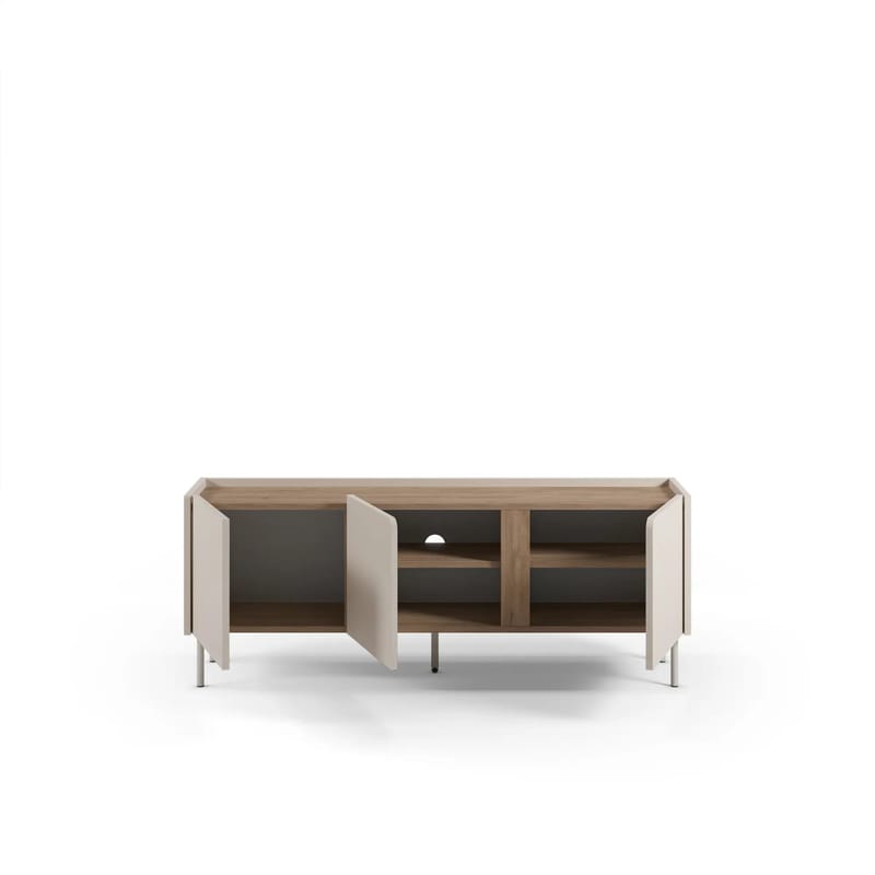Lomar TV-bænk 140x53,9x35,5 cm - Sandstone og naturlig eg - Møbler - TV borde & mediemøbler - TV-borde