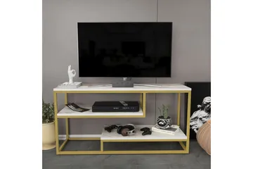 Lorin Fritstående Tv-bord 120 cm med Opbevaring i Malet Træ - Hvid - Møbler - TV borde & mediemøbler - TV-borde