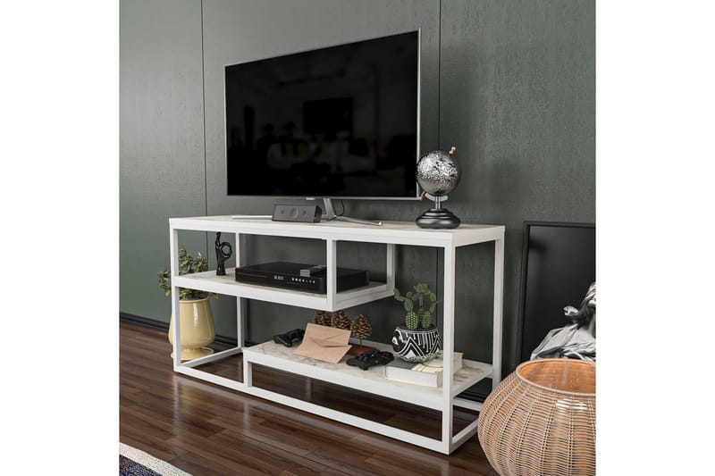 Lorin TV-bænk 120 cm - Hvid - Møbler - TV borde & mediemøbler - TV-borde