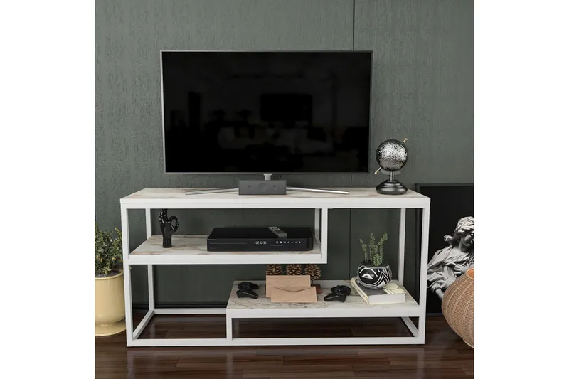 Lorin TV-bænk 120 cm - Hvid - Møbler - TV borde & mediemøbler - TV-borde