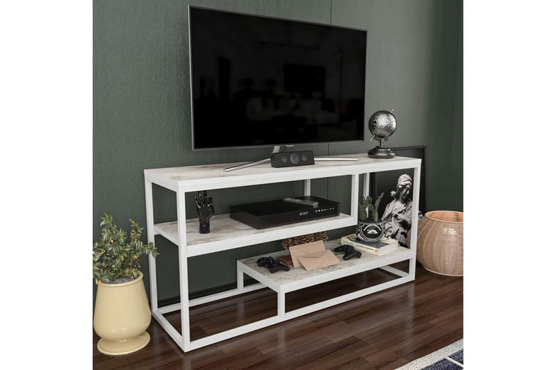 Lorin TV-bænk 120 cm - Hvid - Møbler - TV borde & mediemøbler - TV-borde