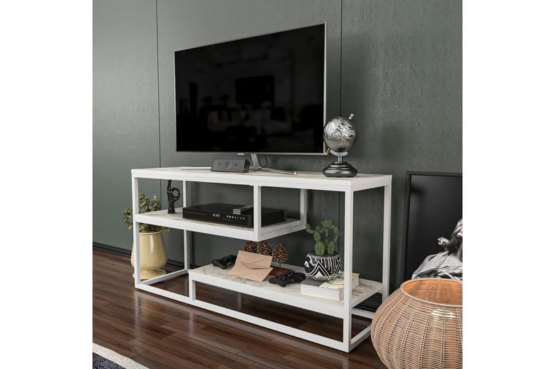 Lorin TV-bænk 120 cm - Hvid - Møbler - TV borde & mediemøbler - TV-borde