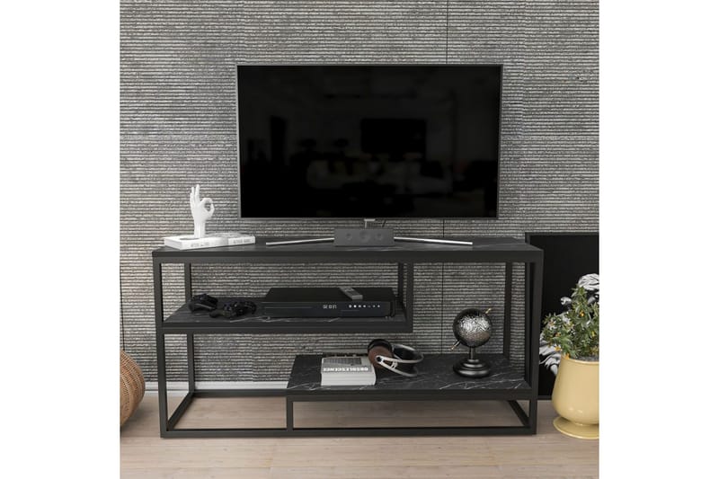 Lorin TV-bænk 120 cm - Sort/Hvid - Møbler - TV borde & mediemøbler - TV-borde