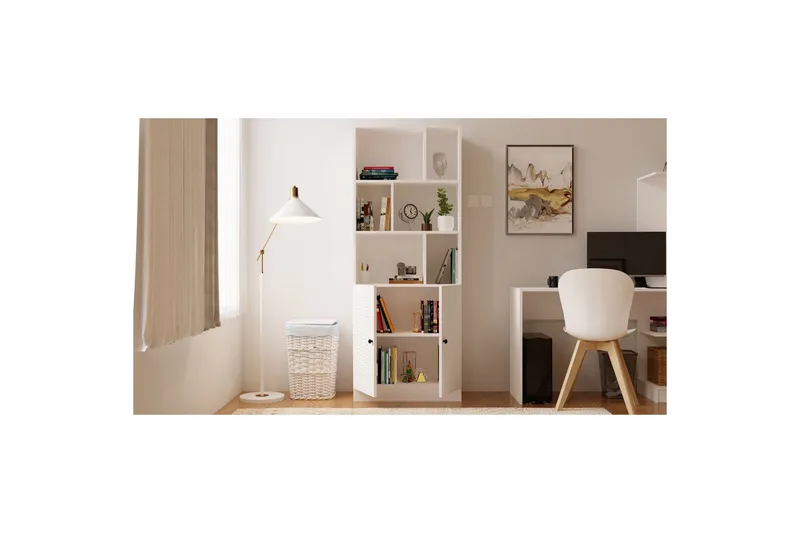 Lorven Bogreol 70 cm - Mat Hvid - Opbevaring - Hylder & Reoler - Bogreol