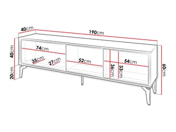 Lorvenn TV-bænk 190 cm - Brun/Sort - Møbler - TV borde & mediemøbler - TV-borde
