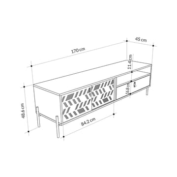 Losina TV-bænk 170 cm - Sapphire Oak - Møbler - TV borde & mediemøbler - TV-borde