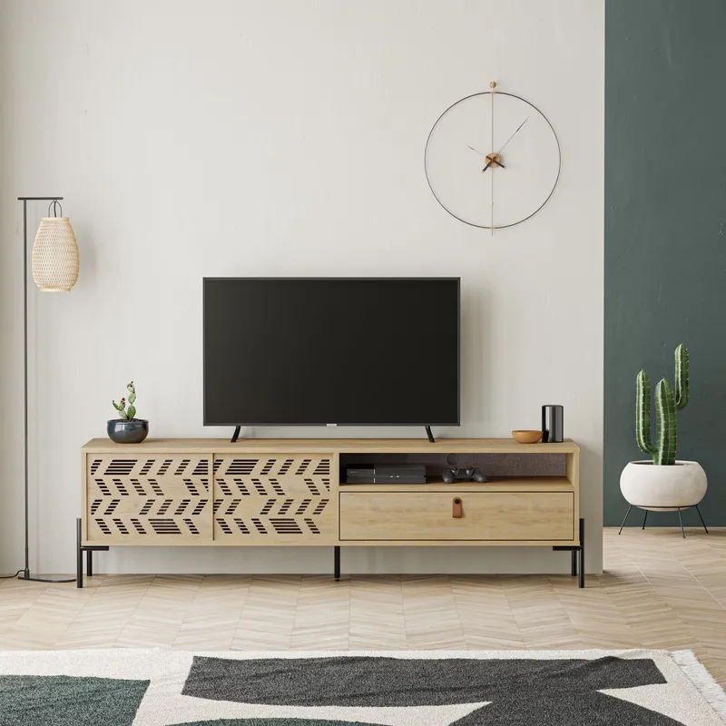 Losina TV-bænk 170 cm - Sapphire Oak - Møbler - TV borde & mediemøbler - Mediestativ & vægbeslag