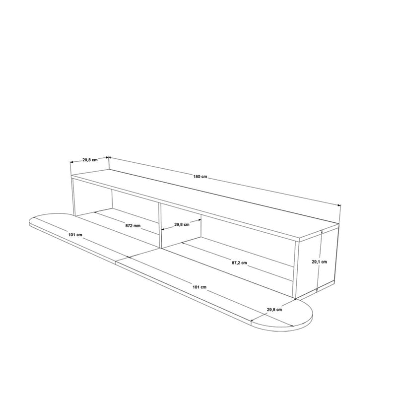 Lumina TV-bænk 180x29,5x31,6 cm - atlantic fyr - Møbler - TV borde & mediemøbler - TV-borde