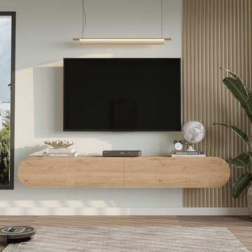 Lumina Vægmonteret Tv-bord 180 cm med Opbevaring i Eg - Beige - Møbler - TV borde & mediemøbler - TV-borde