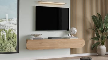 Lumina Vægmonteret Tv-bord 180 cm med Opbevaring i Eg - Beige - Møbler - TV borde & mediemøbler - TV-borde