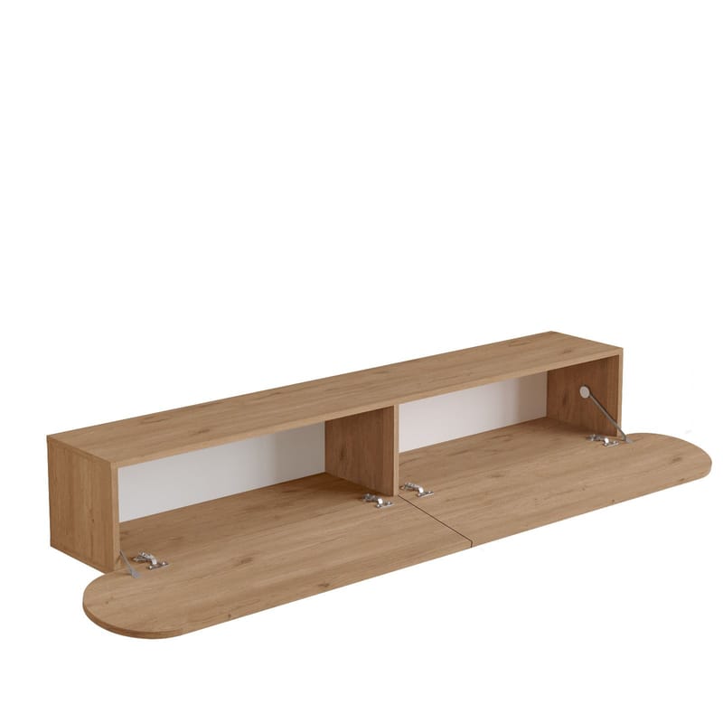 Lumina Vægmonteret Tv-bord 180 cm med Opbevaring i Eg - Beige - Møbler - TV borde & mediemøbler - TV-borde