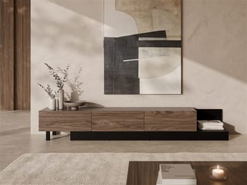 Lungö TV-bænk 320 cm - brun og sort - Møbler - TV borde & mediemøbler - TV-borde