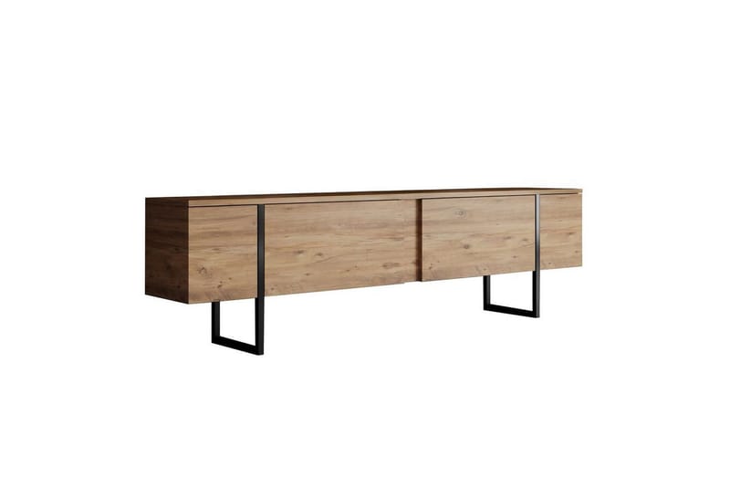 Luxe Gulvstående Tv-bænk 180 cm med Opbevaring i Fyr, Beige