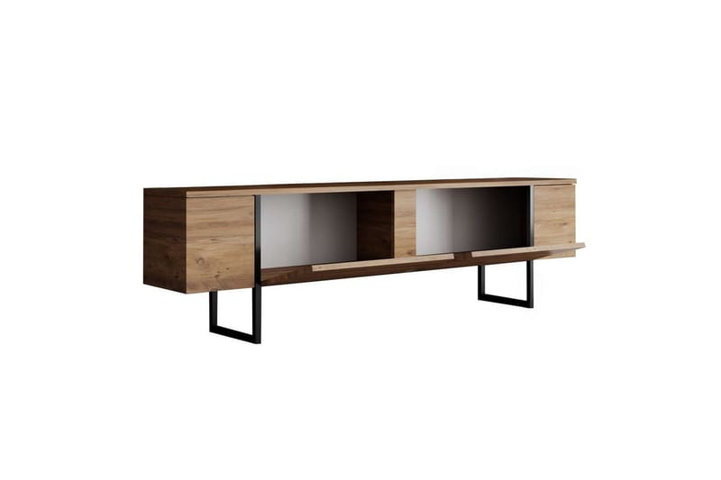 Luxe Gulvstående Tv-bænk 180 cm med Opbevaring i Fyr - Beige - Møbler - TV borde & mediemøbler - TV-borde