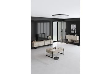 Luxe Gulvstående Tv-bænk 180 cm med Opbevaring i Sten med Metalben - Beige - Møbler - TV borde & mediemøbler - TV-borde