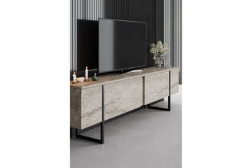 Luxe Gulvstående Tv-bænk 180 cm med Opbevaring i Sten med Metalben - Beige - Møbler - TV borde & mediemøbler - TV-borde