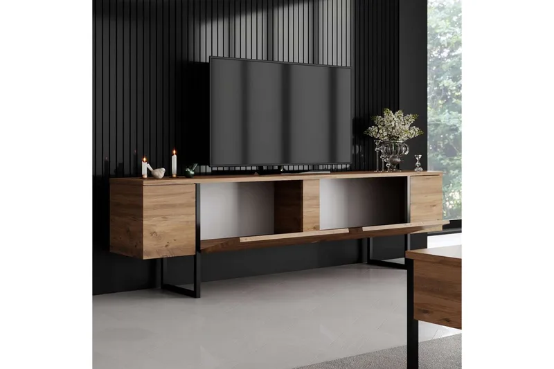 Luxe TV-bænk 180 cm - Natur/Sort - Møbler - TV borde & mediemøbler - TV-borde