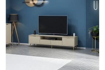 Luxe Tv-bord til Gulv 180 cm med Opbevaring i Eg - Beige - Møbler - TV borde & mediemøbler - TV-borde
