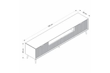 Luxe Tv-bord til Gulv 180 cm med Opbevaring i Eg - Beige - Møbler - TV borde & mediemøbler - TV-borde