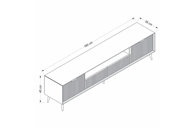 Luxe Tv-bord til Gulv 180 cm med Opbevaring i Eg - Beige - Møbler - TV borde & mediemøbler - TV-borde