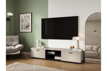 Lyrosen Gulvstående TV-bænk 180 cm med Opbevaring i Malet Træ - Beige - Møbler - TV borde & mediemøbler - TV-borde