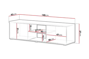 Lyrosen Tv-bänk 140 cm - Beige - Møbler - TV borde & mediemøbler - TV-borde