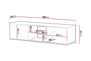 Lyrosen Tv-bänk 180 cm - Beige - Møbler - TV borde & mediemøbler - TV-borde