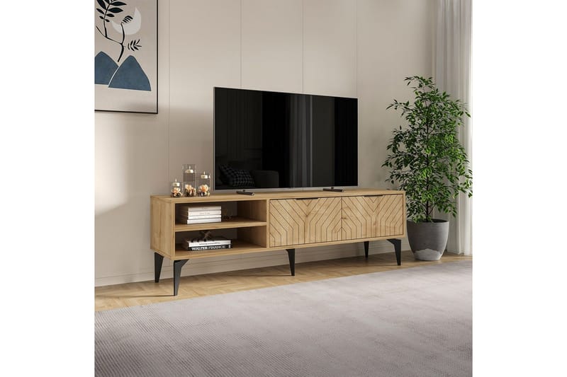 Lyven Tv-bænk 160 cm - Brun - Møbler - TV borde & mediemøbler - TV-borde