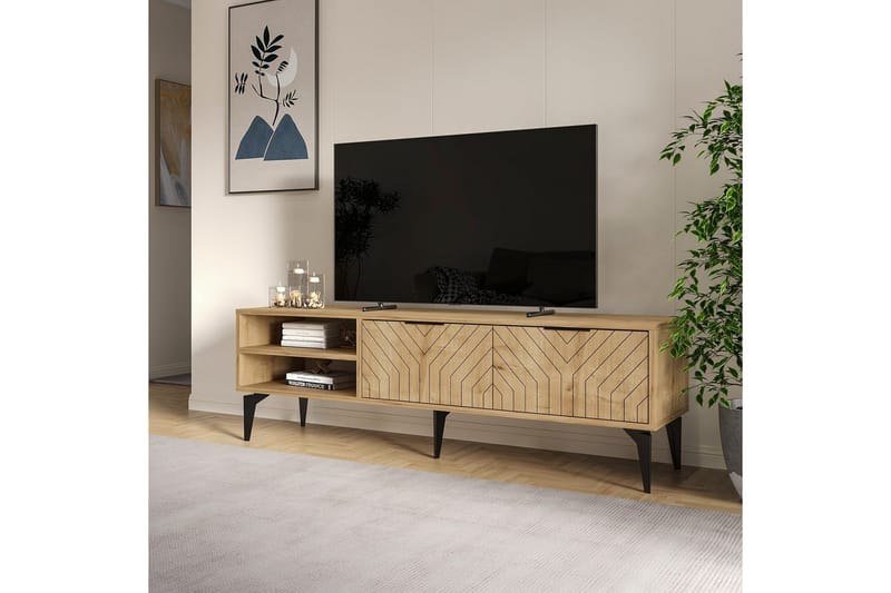 Lyven Tv-bænk 160 cm - Brun - Møbler - TV borde & mediemøbler - TV-borde