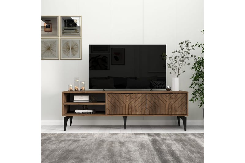 Lyven Tv-bænk 160 cm - Brun/Mørkfarvet træ - Møbler - TV borde & mediemøbler - TV-borde
