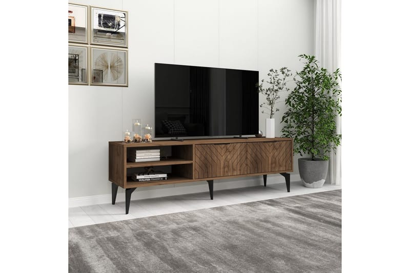 Lyven Tv-bænk 160 cm - Brun/Mørkfarvet træ - Møbler - TV borde & mediemøbler - TV-borde