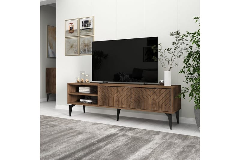 Lyven Tv-bænk 160 cm - Brun/Mørkfarvet træ - Møbler - TV borde & mediemøbler - TV-borde