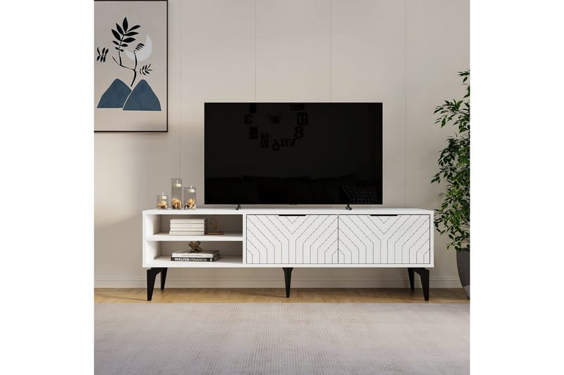 Lyven Tv-bænk 160 cm - Hvid - Møbler - TV borde & mediemøbler - TV-borde
