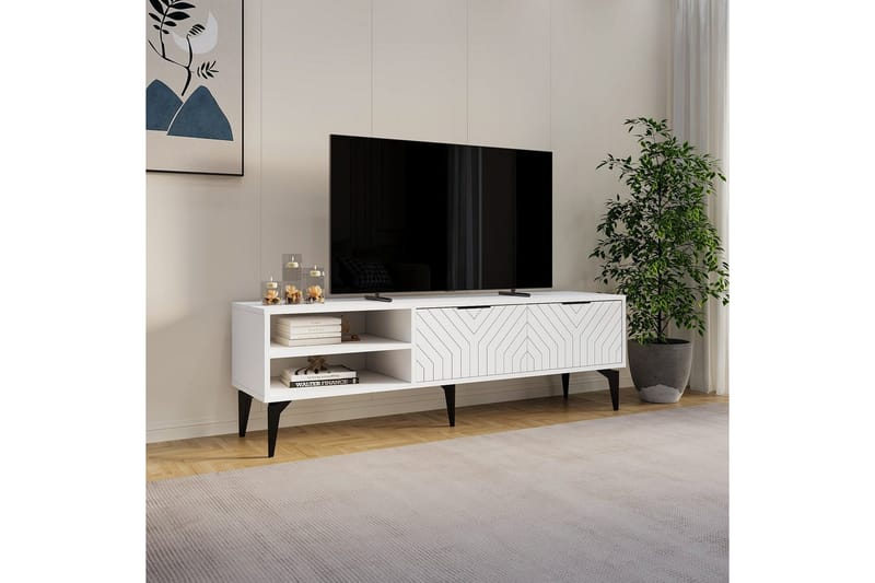 Lyven Tv-bænk 160 cm - Hvid - Møbler - TV borde & mediemøbler - TV-borde